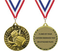 Express Medals Personalized Flag Football Gold Medal with Red White & Blue Neck Ribbon Award Trophy WAM9