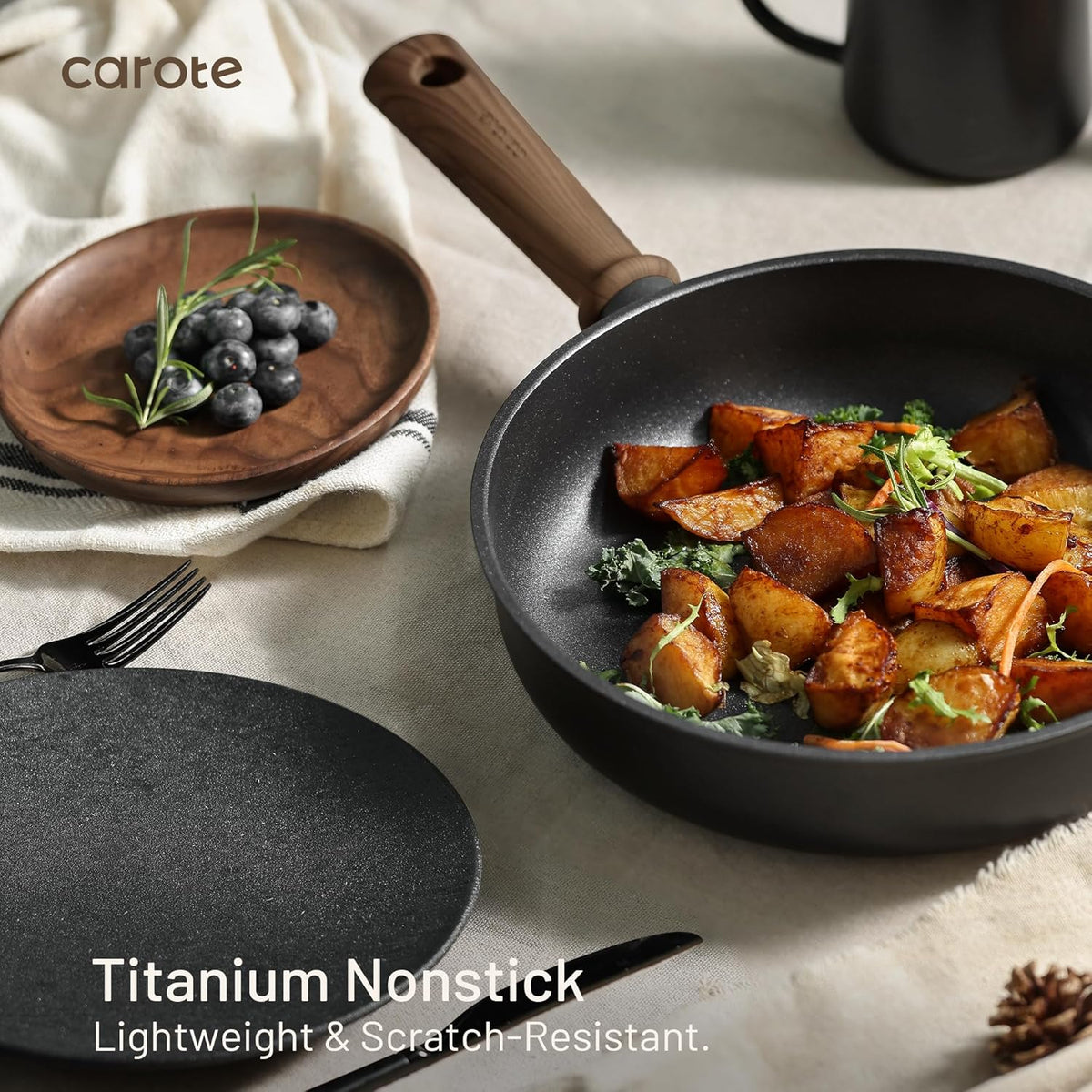 CAROTE Nonstick Pots and Pans, Induction Cookware Set 16pcs Kitchen Cooking Sets, Pot and Pan Non Stick w/Frying pan (PFOS, PFOA Free)