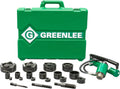 Greenlee 7310SB 11-Ton Hydraulic Knockout Punch Kit with Hand Pump, Ram, 1/2' to 4' Slug-Buster Punches, Dies, and Hydraulic Draw Studs, Electrical Conduit Hole Cutter Kit