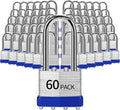 Padlocks Keyed Alike, Pack of 60, Laminated Steel Keyed Lock (1-9/16', 40mm), Padlocks with Same Key, Long Shackle, for Toolbox, Locker & StorageUnit or More