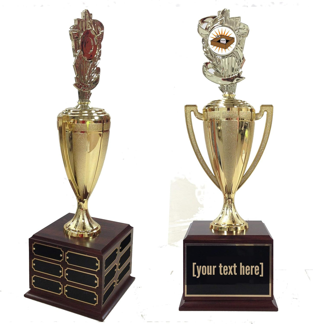 Washer Toss Traveling Trophy - Plastic Trophy with Base, Awards and Trophies for Sports Competition, Prizes for Adults and Kids Gold, 18'