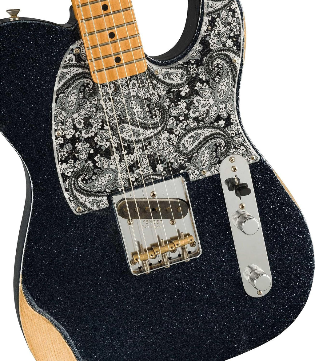 Fender Brad Paisley Esquire Telecaster - Black Sparkle Bundle with Gig Bag, Strap, Cable, and Guitar Cleaning Kit