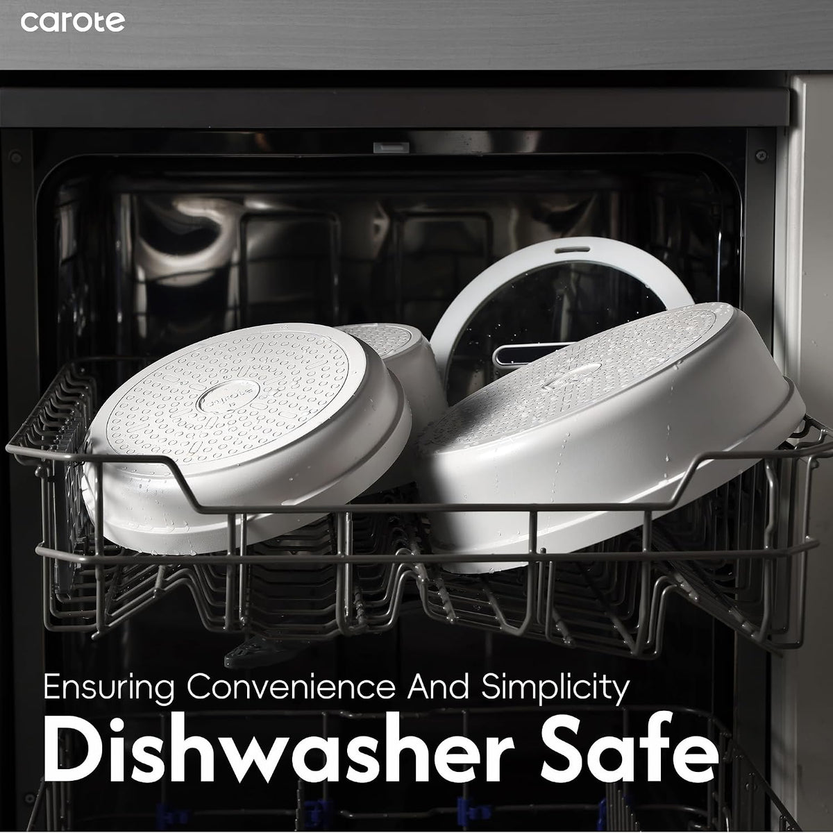 CAROTE 22pcs Pots and Pans Set Non Stick, Detachable Handle Cookware Set White, RV Cooking Set, Dishwasher/Oven/Fridge Safe, Pot and Pan Set, Induction Cookware