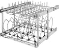 Rev-A-Shelf 2-Tier Kitchen Cabinet Pullout, Cabinet Organizer for Pots, Pans, and Lid Cookware, Adjustable Heavy Duty Wire, Chrome, Min Opening Width of 20.5', 5CW2-2122-C
