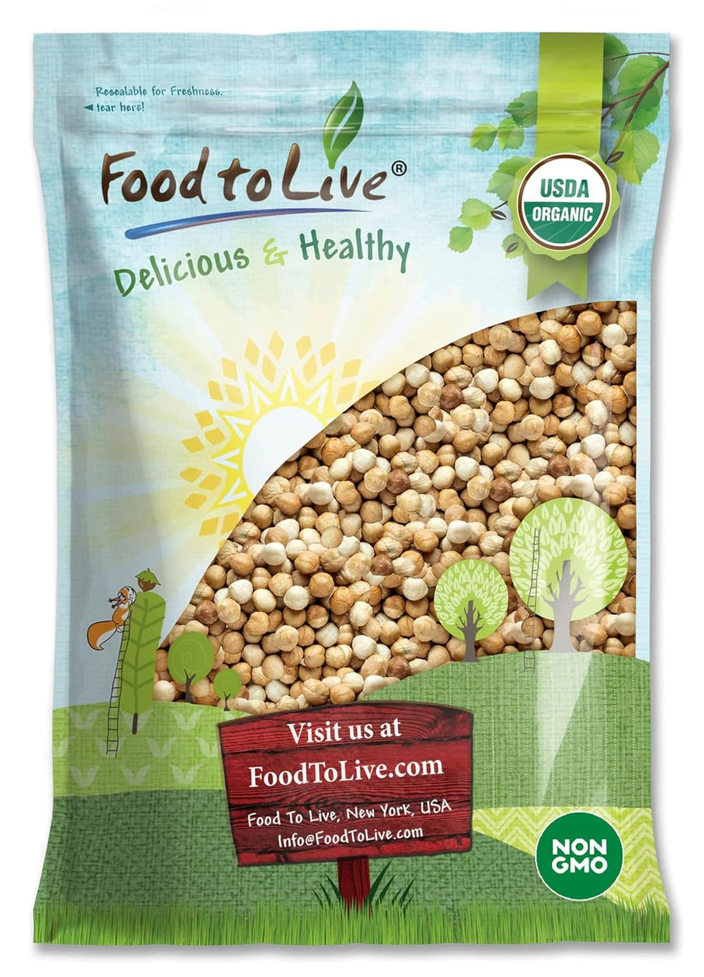 Food to Live Organic Blanched Roasted Hazelnuts, 8 Pounds – Non-GMO, Dry Roasted Filberts, No Skin, Whole Nuts, Unsalted, Kosher, Vegan, Bulk. Keto Snack. Great for Baking, Salads, and Granola.