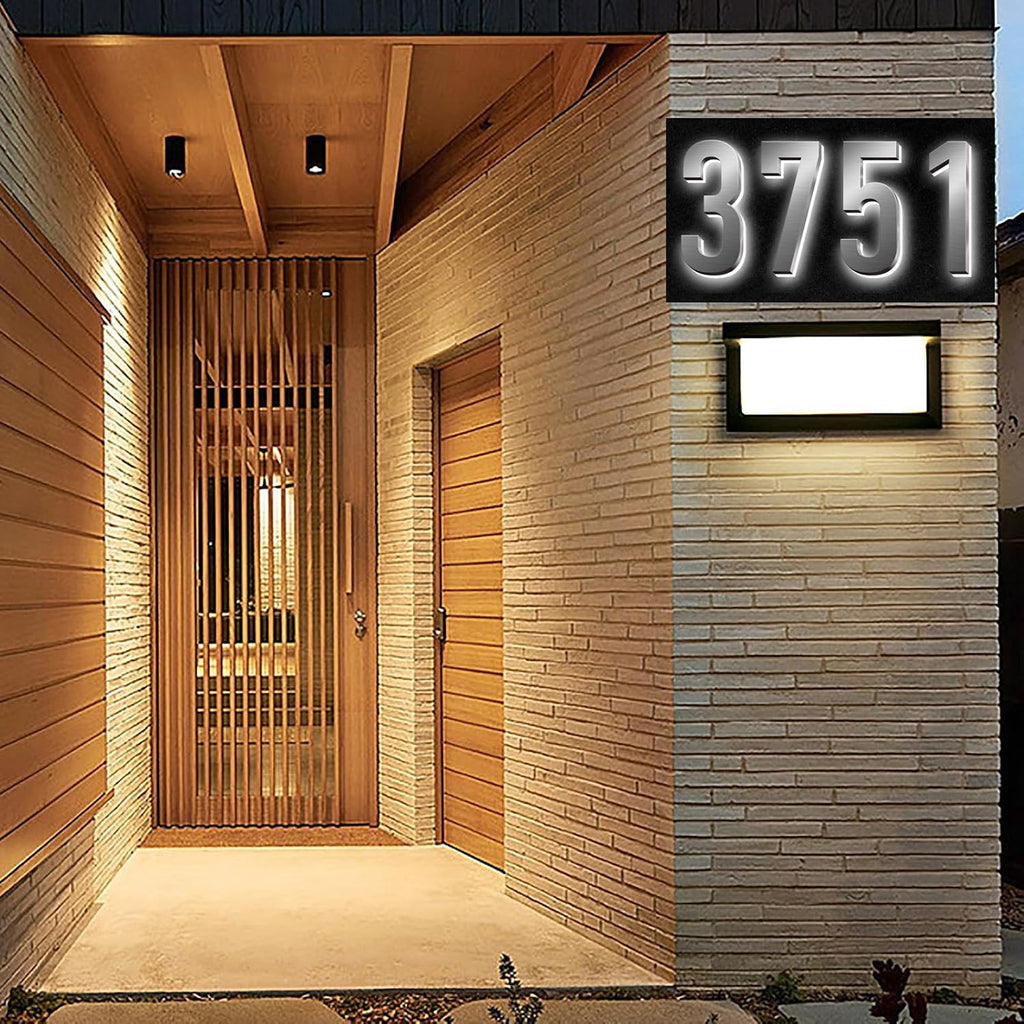 Illuminated LED House Numbers, Backlit LED Illuminated Home Address Number, Up-Scale Modern Look, Lighted House Numbers, Modern Lighted Up Address Numbers For Outside,16 Inch/400mm,5