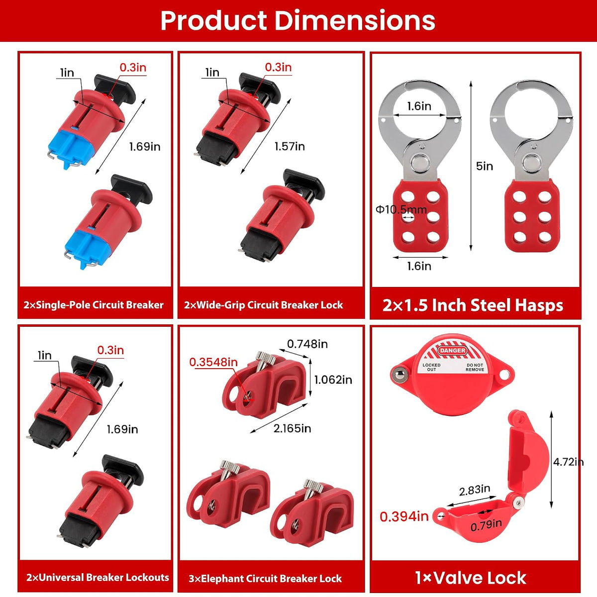 Lockout Tagout Kit Electrical Loto - 67 PCS OSHA Compliant Safety Kit with Padlocks, Hasps, Circuit Breaker Lockouts, Zip Ties, Tags & Tool Box for Industrial/Electrical Equipment