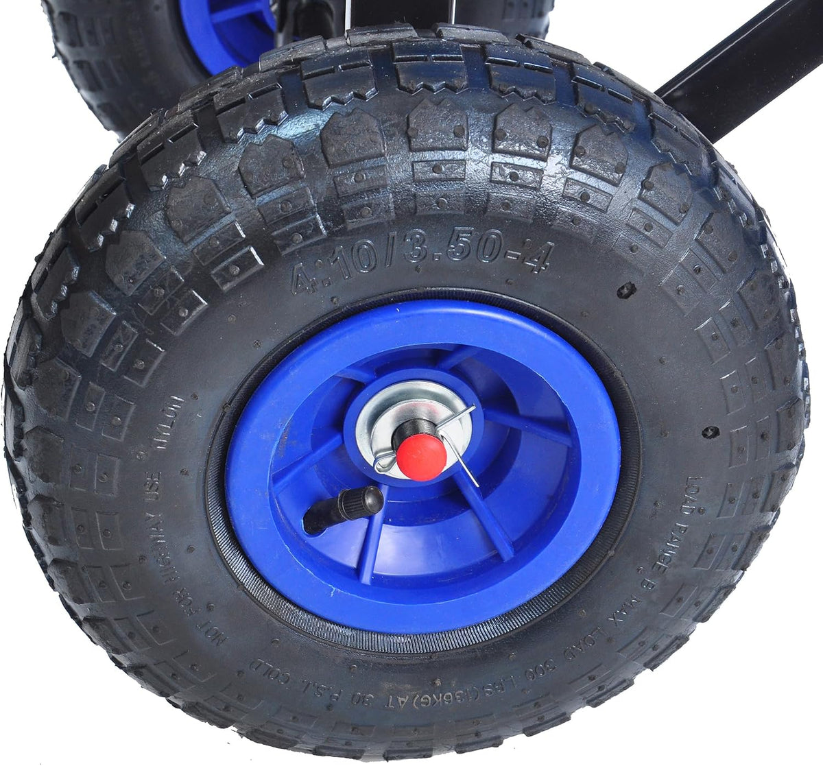 Outdoor Heavy Duty Wagon Cart for All Terrain Pulling, Steel Wagon Frame Removable Wooden Panels Adjustable Handle Air Tires Sport Wagon for Kids Camping Garden, Max. Load 176 lbs, Blue