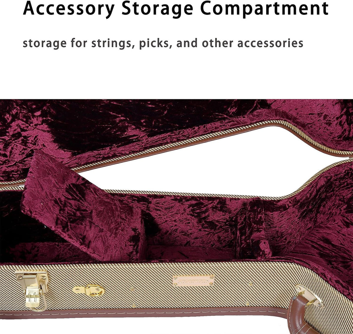 Crossrock Hard-Shell wood case for Telecaster and Stratocaster style electric guitars with removable shoulder straps-Tweed(CRW700STTW)