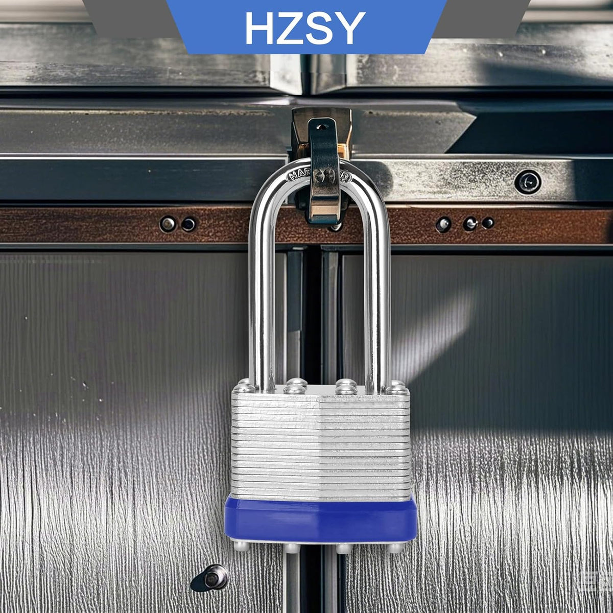 Padlocks Keyed Alike, Pack of 48, Laminated Steel Keyed Lock (1-9/16', 40mm), Padlocks with Same Key, Long Shackle, for Toolbox, Locker & StorageUnit or More