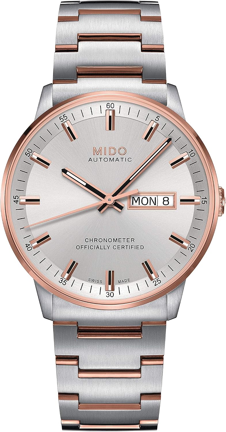 MIDO Commander Chronometer - COSC Certified Swiss Automatic Watch for Men - 40mm Stainless Steel Case