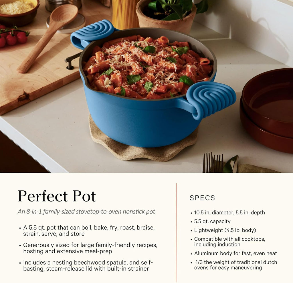 Our Place Cookware Set - 13-Piece Kit Including the Always Pan, Perfect Pot and Spatulas | Multifunctional, Toxin-Free Nonstick | Heat Safe up to 450°F | Oven, Stove, Induction | Forget-Me-Not Blue