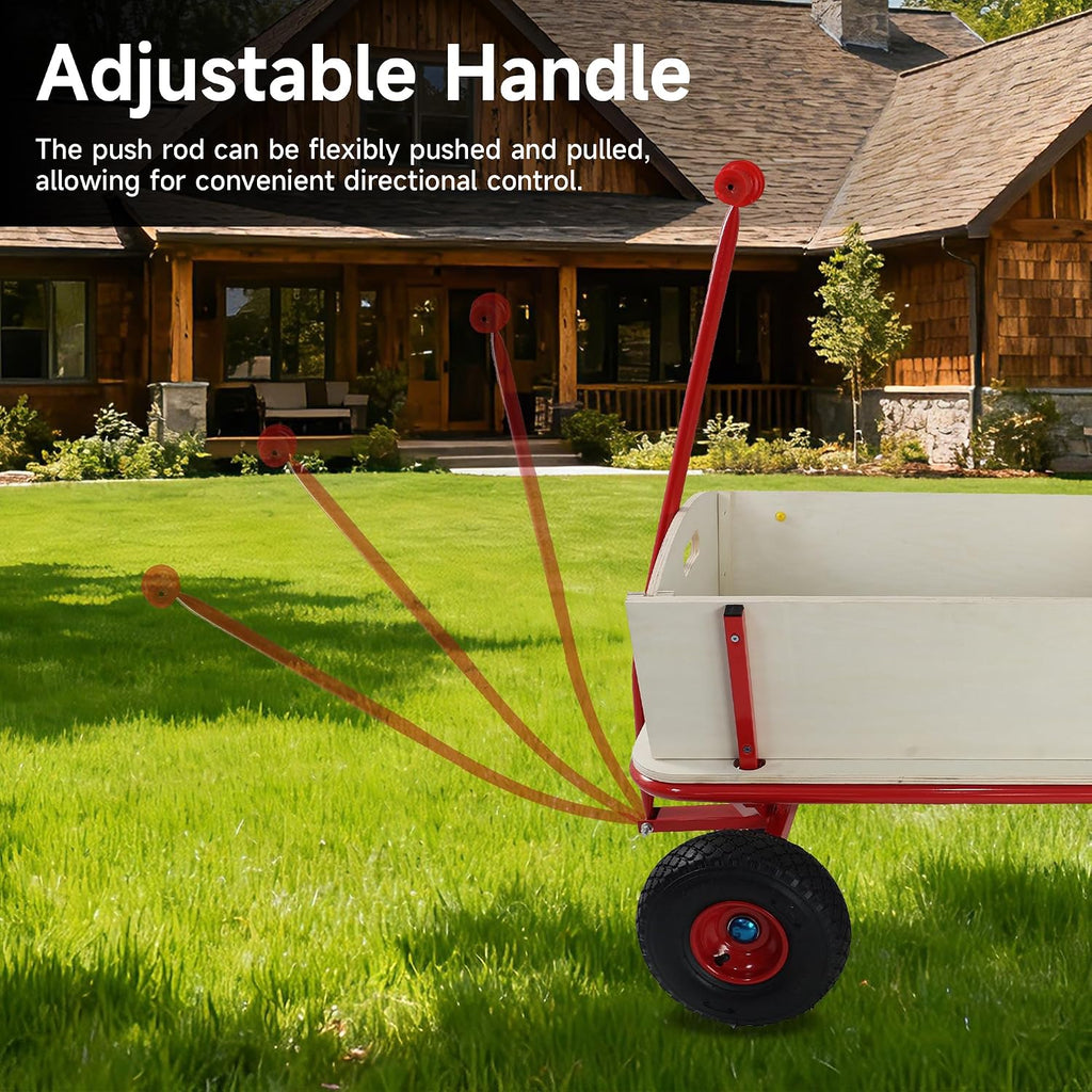 All-Terrain Stroller with Removable Wooden Side Panels, Garden Cart, Foldable Pet Stroller—Perfect for Halloween