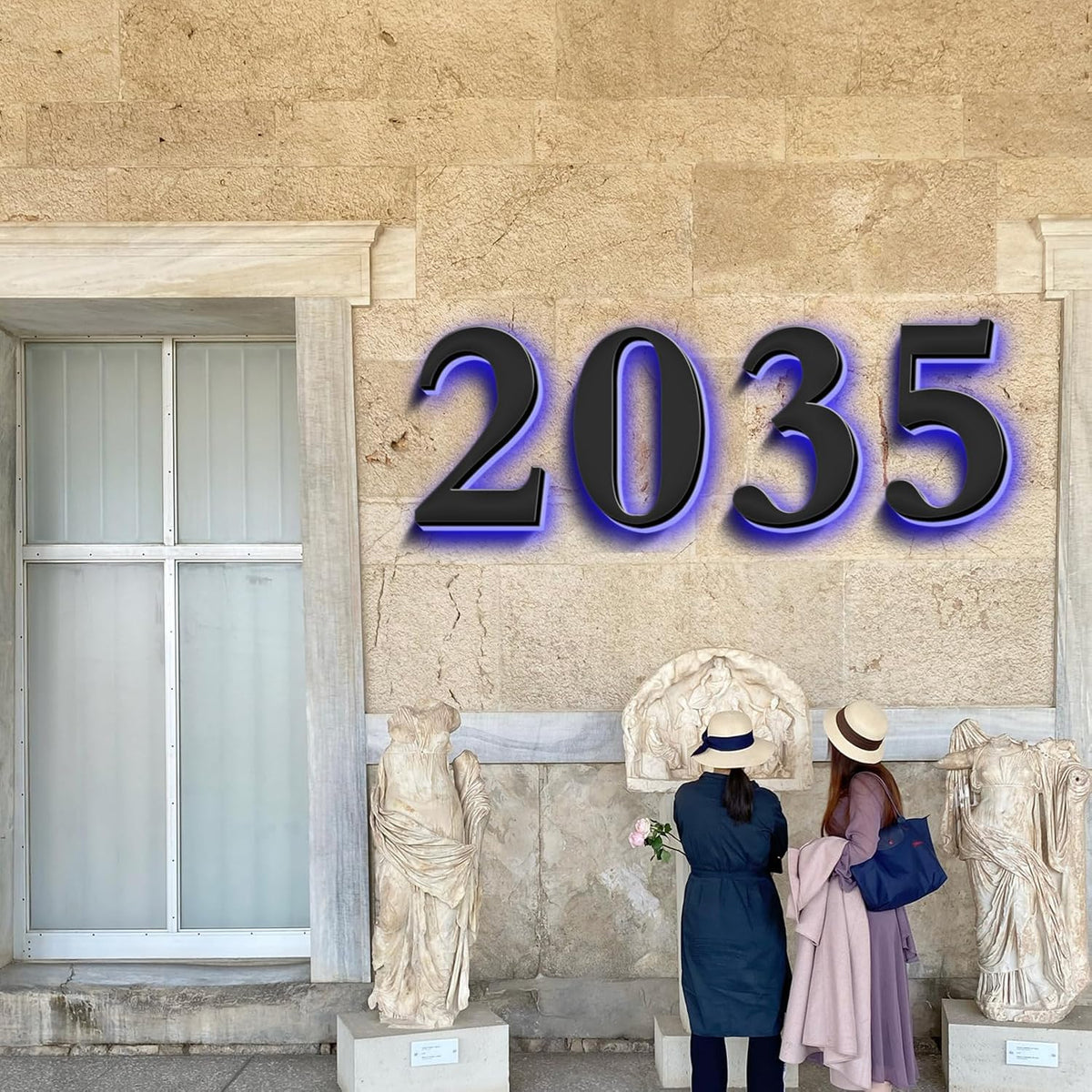 Backlit Lighted LED Home Address Numbers, Stainless Steel House Address Signs, Modern Illuminated LED House Numbers, Lighted House Numbers For Outside,16 Inch/400mm,9