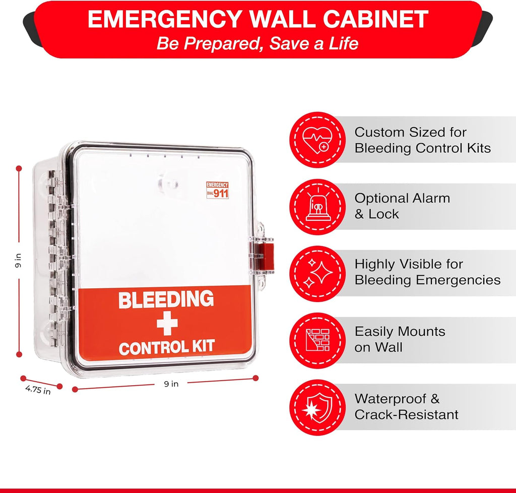 Bleeding Control Kit Outdoor Emergency Wall-Mount Cabinet (Cabinet Only, No Bleeding Kit Included)