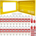 SAFBY Lockout Tagout Station Metal Kit with Lock Out Tag Out Loto 4 Hasps,40 Tags,20 Locks with Number 1-20 (Big Metal Station)