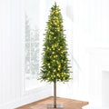Best Choice Products Pencil Christmas Tree 7.5ft Pre-lit Alpine Slim Holiday Decoration, Lighted Skinny Décor LED Lights, Metal Stand