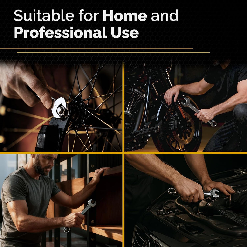 Ratcheting Wrench - Slim Profile - Ratchet Wrench, 33pcs - Metric and Standard Combination Large Wrench Set