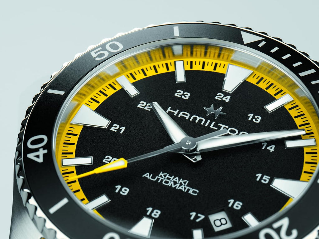 Hamilton Khaki Navy Scuba Automatic Men's Watch, 40mm Stainless Steel Case, Swiss Made, Black Dial Analog Wrist Watch for Men, 100m Waterproof, Sapphire Crystal, 3-Hand Movement, Rubber Strap
