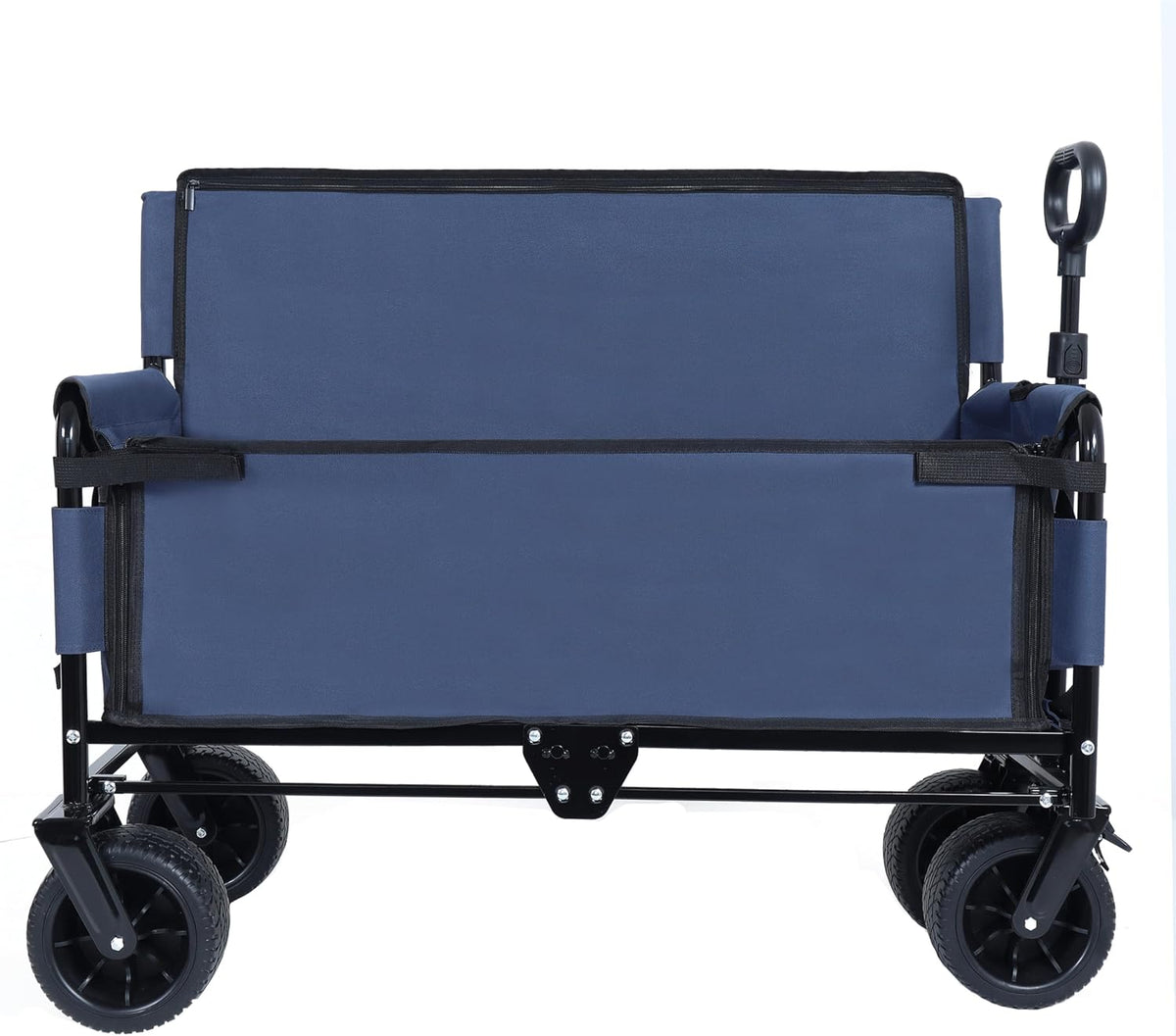 3-in-1 Convertible Folding Wagon Cart with Bench Seat & 180L Storage - 500lbs Heavy-Duty All-Terrain Wagon for Camping, Beach, Sports & Garden Use (Dark Blue)