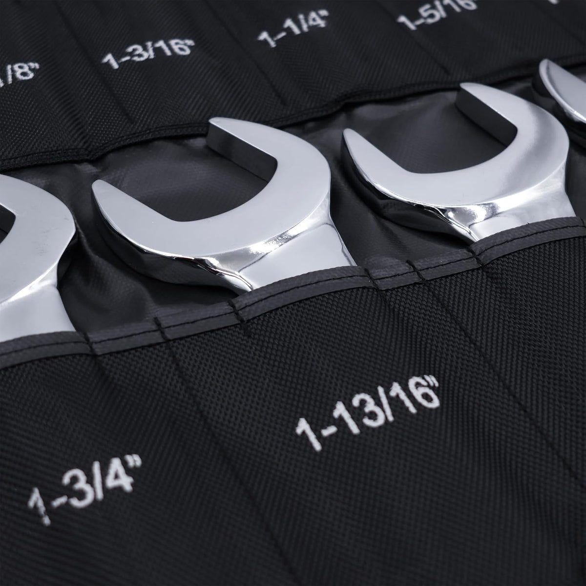 Grip 21 pc Jumbo Service Wrench Set SAE - Sizes from 3/4' up to 2' - Chrome Plated - Chrome Vanadium Steel - Heavy Duty Storage Pouch - Automotive, Hydraulic Equipment