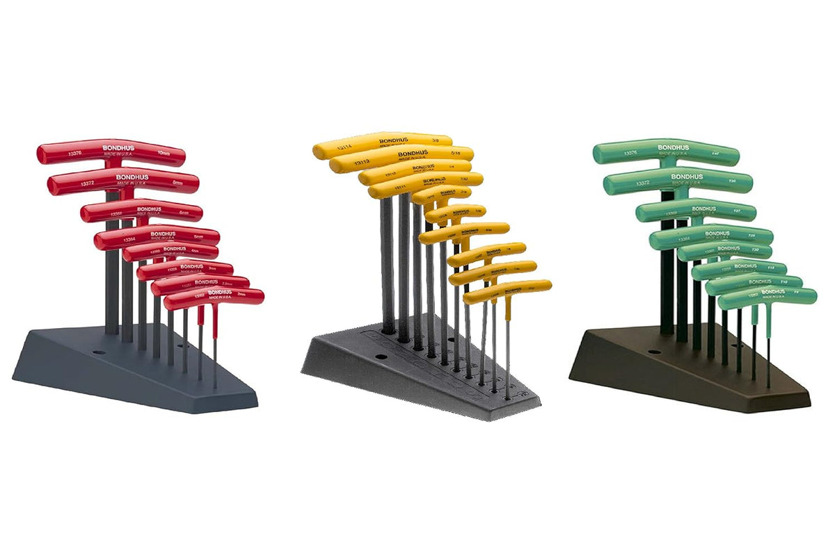 Bondhus Metric and Inch Ball Driver Hex and Star 26 Piece T-Handle Sets with Stand - Bondhus 13189, Bondhus 13190, Bondhus 33034