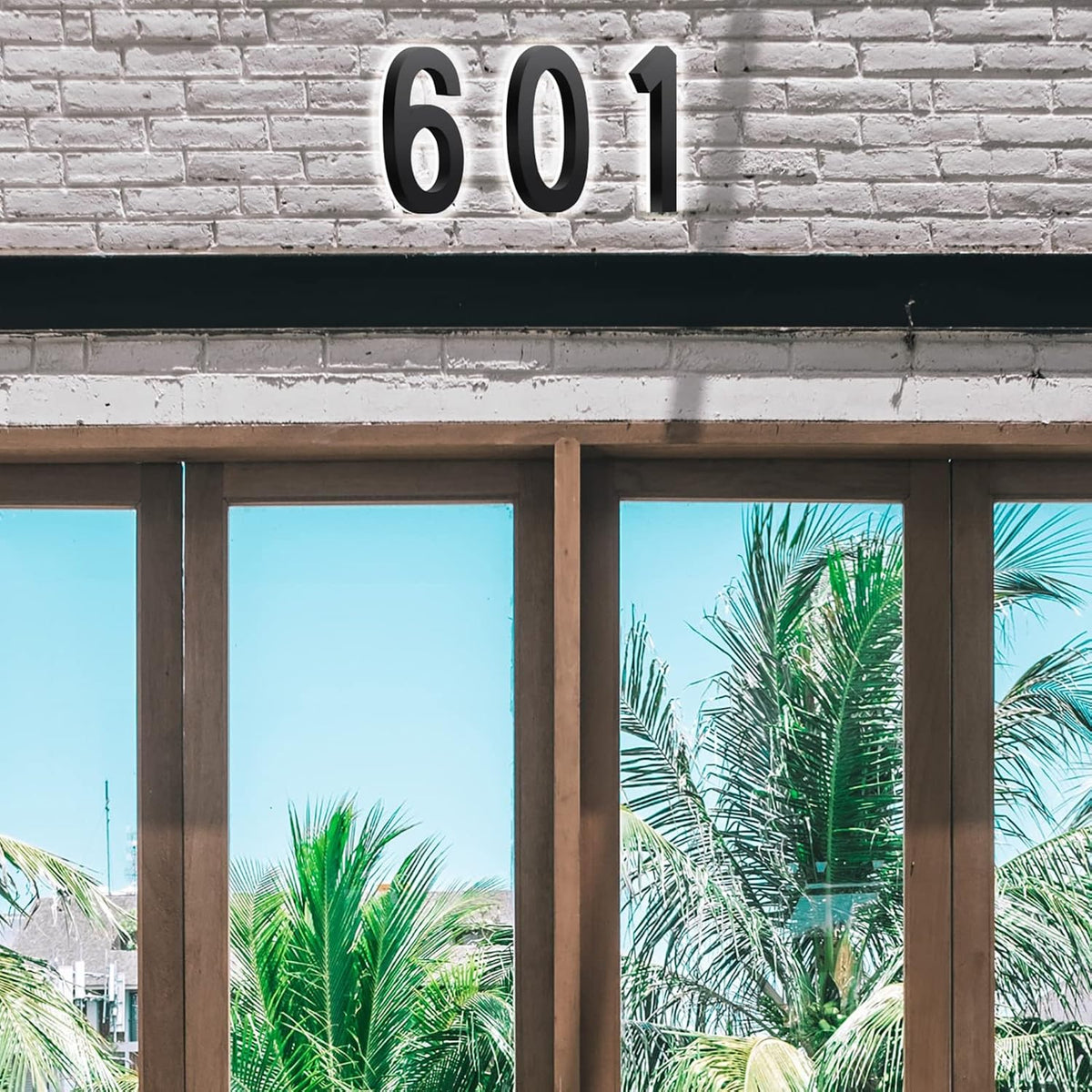 Illuminated LED House Numbers For Outside, Backlit LED Home Address Numbers 18', Matt Black Finish, Lighted Adresse Civique Plaque, Outdoor, Modern,0