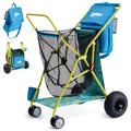 Old Bahama Bay Beach Cart with Big Balloon Wheels for Sand | Collapsible Beach Wagon with Cooler Bag, Umbrella Holder, Chair Rack & Large Mesh Storage, 100 LBS Capacity