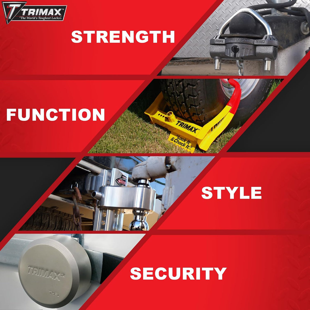 TRIMAX THP3XL - Trailer Door Lock (3 Pack Keyed Alike) - Shackleless Puck Lock for Trailers, Universal Fit, Weather Resistant