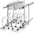 Rev-A-Shelf 2-Tier Kitchen Cabinet Pullout, Cabinet Organizer for Pots, Pans, and Lid Cookware, Adjustable Heavy Duty Wire, Min Opening Width of 11.5', Chrome, 5CW2-1222-CR