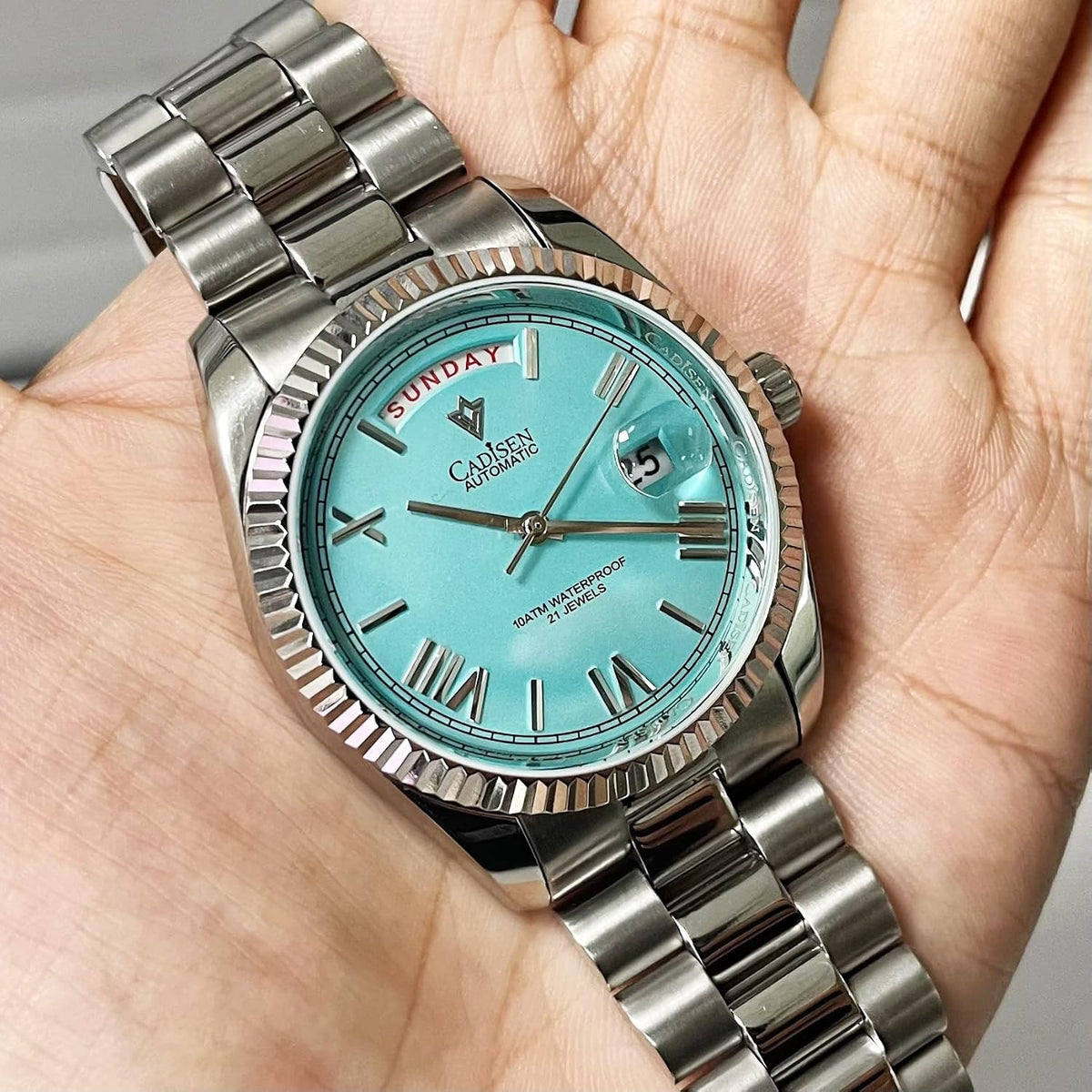 CADISEN Men's Automatic MIYOTA 8285 Mechanical Watch Casual Watches for Men Waterproof Sapphire