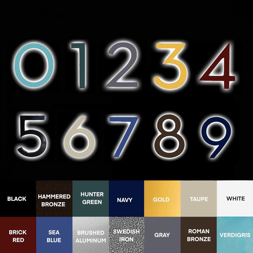 Montague Metal Products - 12 Inch Backlit LED House Numbers - LED House Numbers - Lighted Address Numbers - Modern Backlit Address Numbers - 14 Color Options