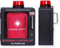 Bleeding Control Kit + Emergency Wall Mount Cabinet | Optional Lock & Alarm Feature Included (Black)