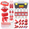 Multi-Functional Lockout Tagout Kit 70+ Pcs - Safety Padlock, Hasp, Ball/Gate Valve, Circuit Breaker, Plug & Loto Tags