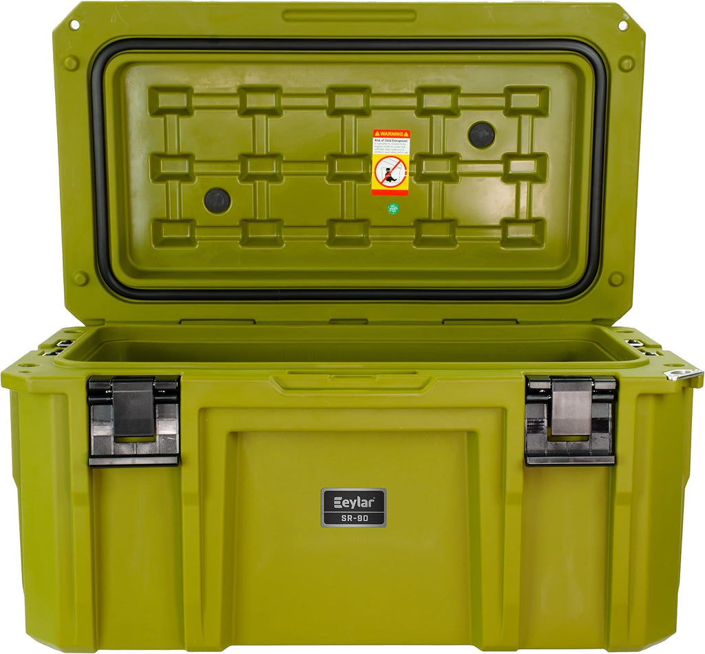 SR-90 Large Crossover Overland Cargo Case, Equipment Hard Case, Roto Molded, Stackable with Pad-Lock Hasp, Strap Mountable, TSA Standard, IPX4 Rated, 90 Liters (Green)
