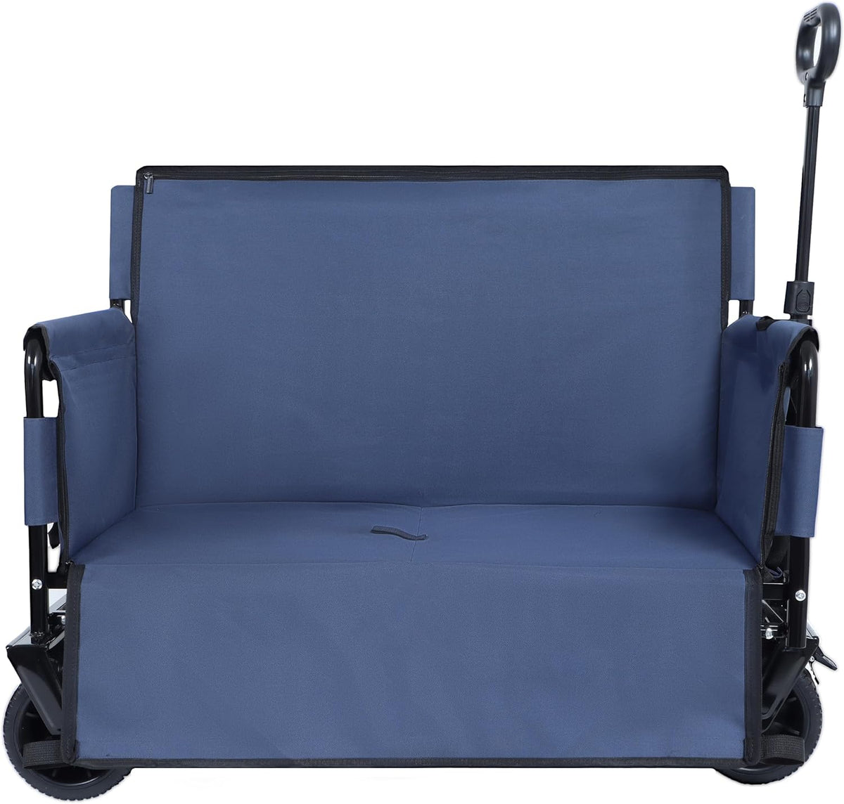 CIATRE 3-in-1 Heavy-Duty Convertible Folding Wagon Cart with Bench Seat & Storage – 500lb Capacity, 180L All-Terrain Wagon for Camping, Beach, Sports, & Garden – 360° Swivel Wheels (Dark Blue)