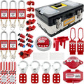 Lockout Tagout Kit Electrical Loto - Group Lockout Hasps, Lockout Tags, Safety Padlocks with Number, Nylon Ties with Tool Box
