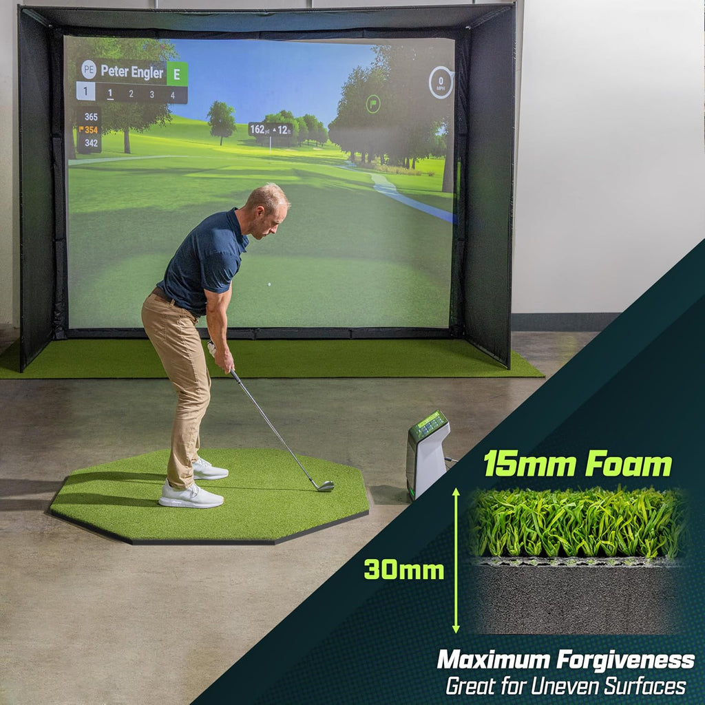 GoSports Elite Golf Hitting Mat for Indoor and Outdoor Practice - Withstands Thousands of Shots - Heavy-Duty Turf Driving Range Mats Works with Golf Simulators - Includes 3 tees - Choose Your Size