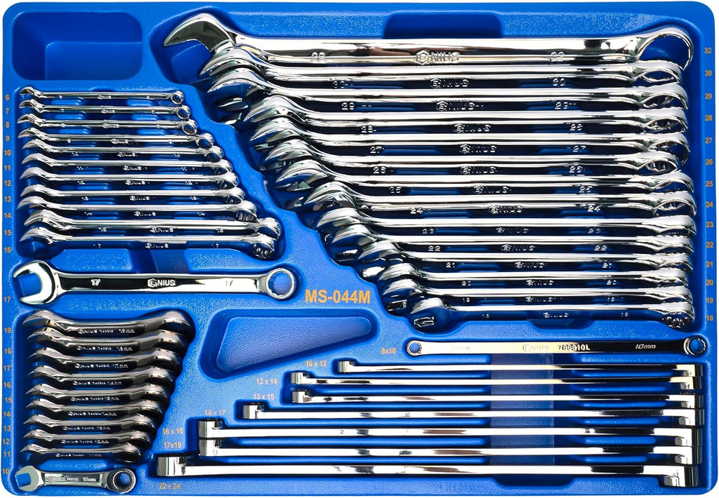 GENIUS TOOLS 44PC Metric Complete Wrench Set - MS-044M