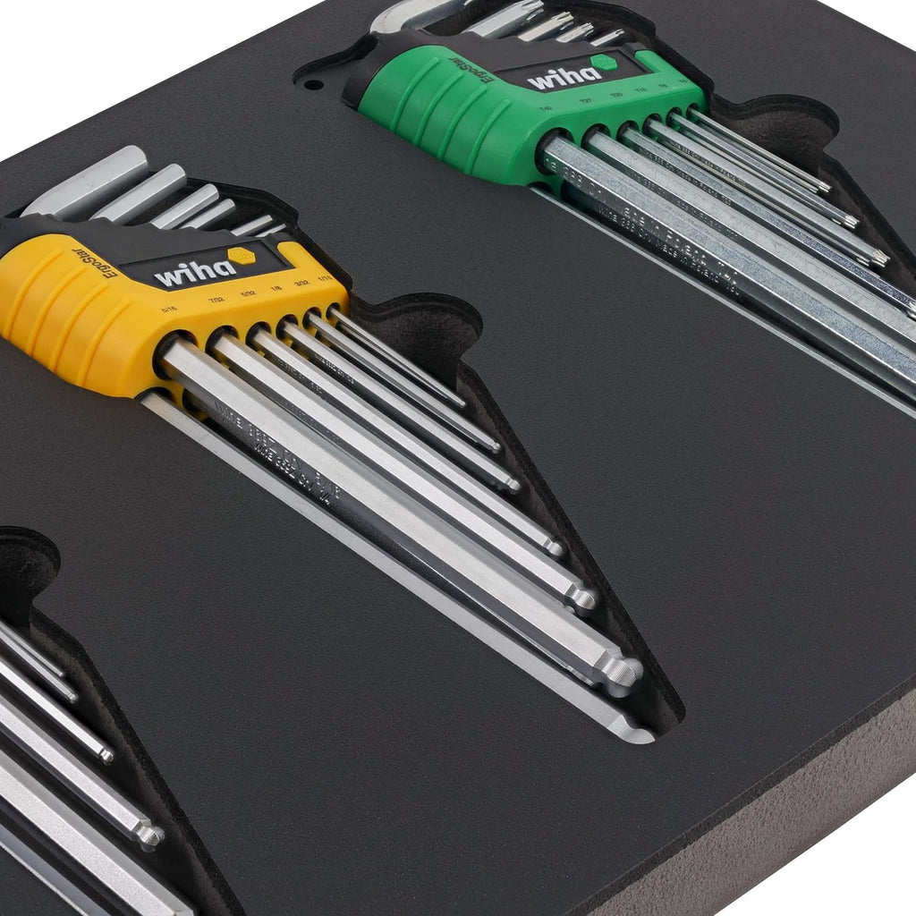 Wiha 66979 35 Piece ErgoStar L-Key Tray Set - Hex Metric, Hex SAE, Torx