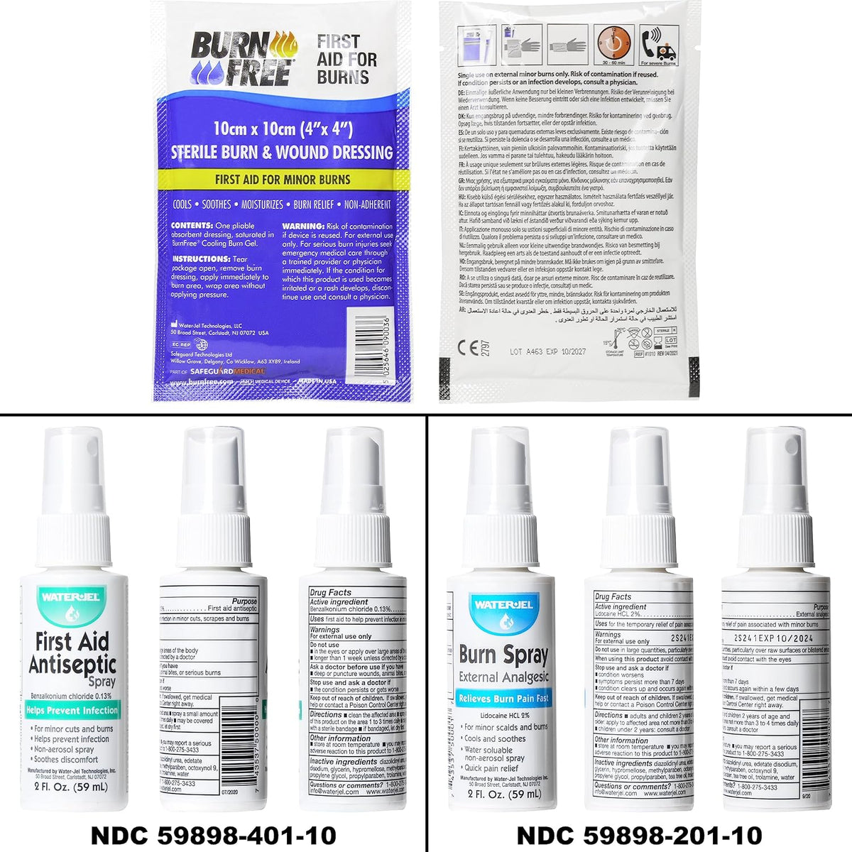 MFASCO Restaurant First Aid Kit - 2 Shelf Metal Cabinet, OSHA 2021 Class A - Catering, Food Service Areas, Food Trucks - Metal First Aid Cabinet Wall Mount for Businesses - Burn Care & Blue Bandages