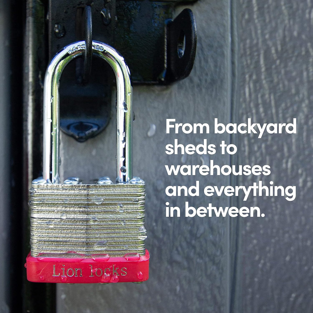 Lion Locks 48 Keyed Alike Padlocks with 2' Long Shackle, 96 Keys - Padlocks for Outdoor Use, Locks with Keys, Hardened Steel Case, Pick Resistant Brass Pin Cylinder for Hasp Latch, Locker, Gate