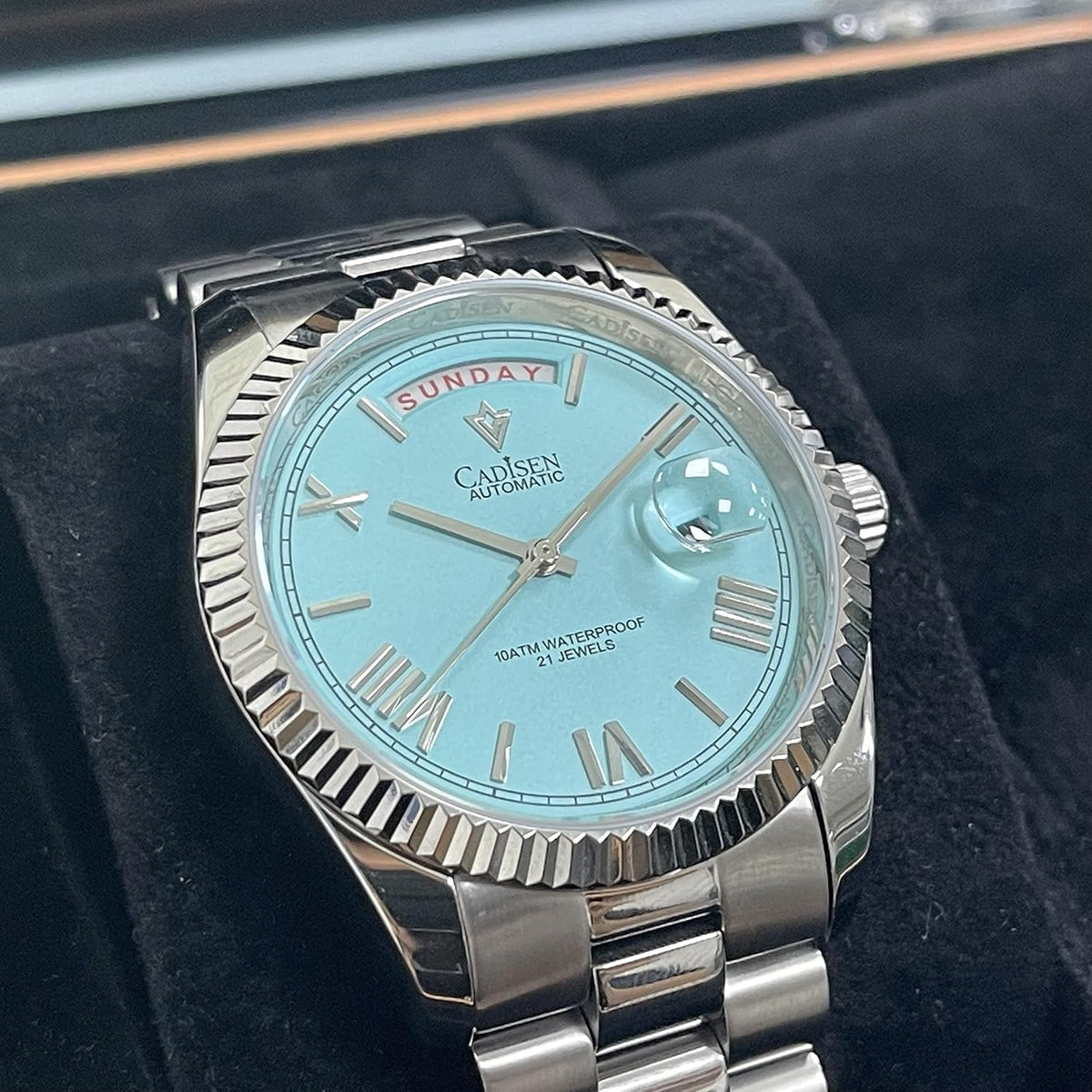 CADISEN Men's Automatic MIYOTA 8285 Mechanical Watch Casual Watches for Men Waterproof Sapphire