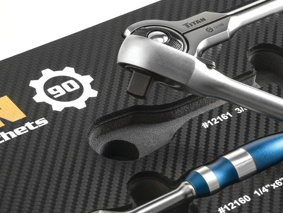 Titan 12175 5-Piece 90-Tooth Swivel Head and Flat Head Ratchet Set