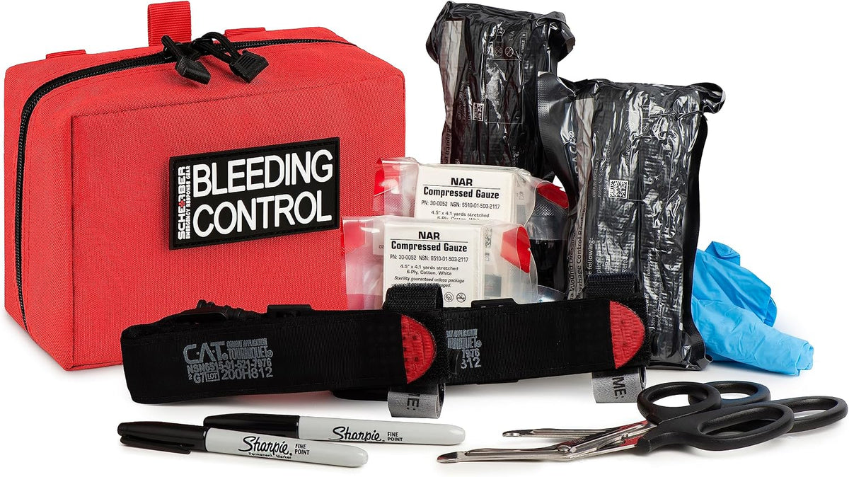 Scherber Public Access Bleeding Control Kit | Trauma Equipment, First Aid Supplies & NAR Tourniquet Pack for Gunshot Wound & Hemorrhage | Medical Professional & Emergency Rescue | Double, Basic