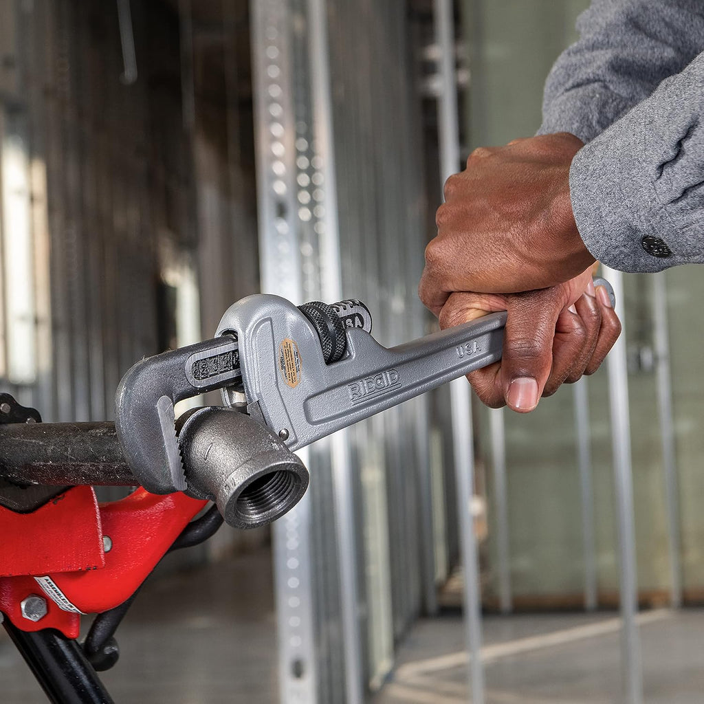 RIDGID 31095 Model 814 Aluminum Straight 14' Plumbing Pipe Wrench, Silver, Made in the USA (Pack of 6)
