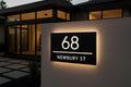 Custom Backlit LED House Number Sign for Outside, Personalized Illuminated Address Plaque for Home, Modern Lighted Sign - Waterproof (40X25CM (15,7 x 9,8 inch))
