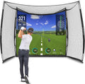 GoSports Range Cage 10 ft x 8 ft Golf Net Cage – Indoor & Outdoor Golf Practice Net for Full Swing Training and Home Golf Simulator Setups