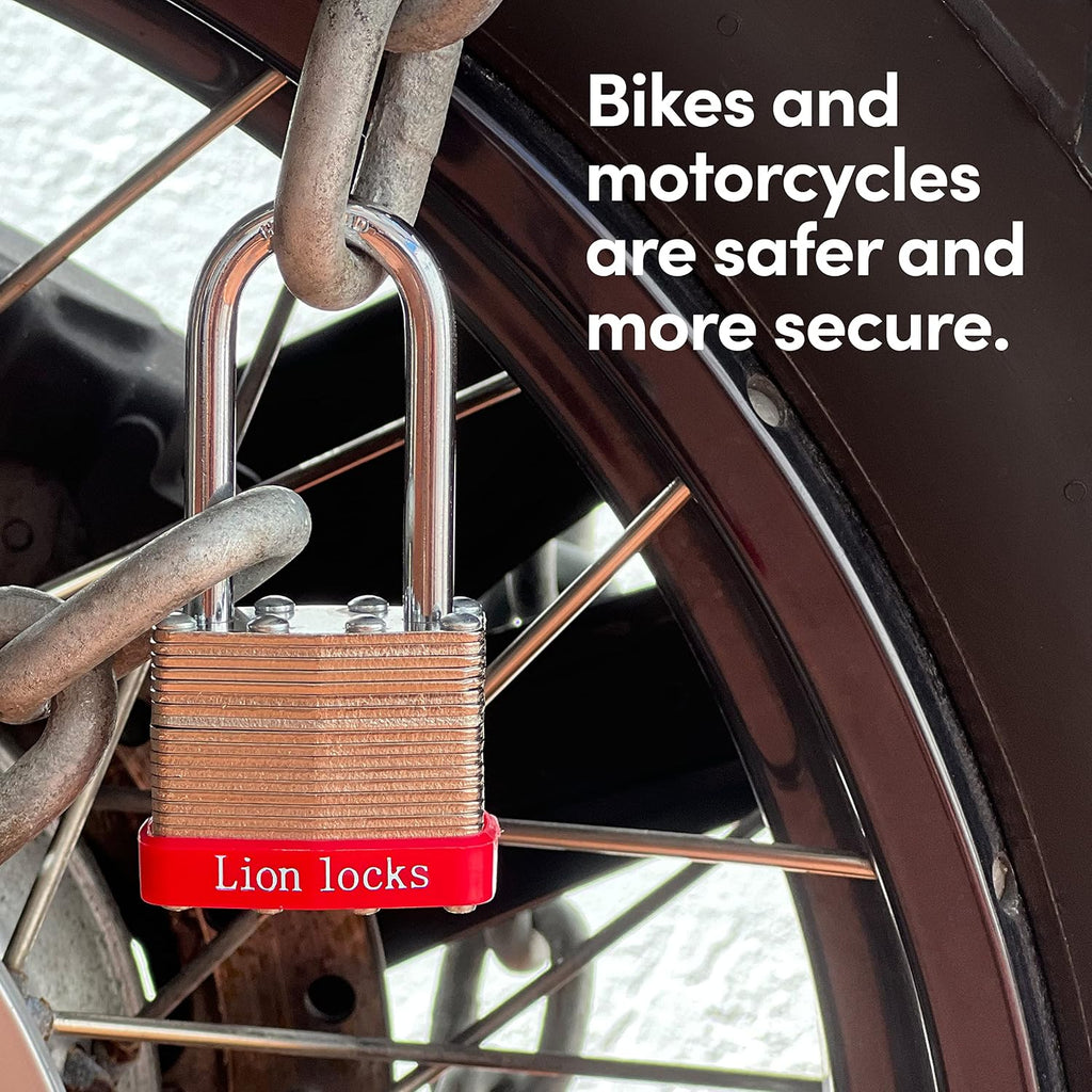 Lion Locks 48 Keyed Alike Padlocks with 2' Long Shackle, 96 Keys - Padlocks for Outdoor Use, Locks with Keys, Hardened Steel Case, Pick Resistant Brass Pin Cylinder for Hasp Latch, Locker, Gate