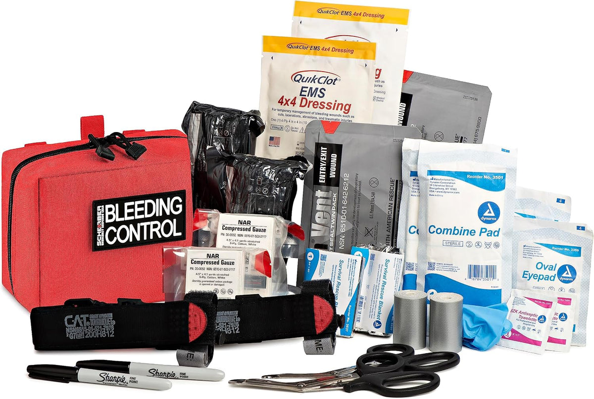 Scherber Public Access Bleeding Control Kit | Trauma Equipment, First Aid Supplies & NAR Tourniquet Pack for Gunshot Wound & Hemorrhage | Medical Professional & Emergency Rescue | Double, Advanced